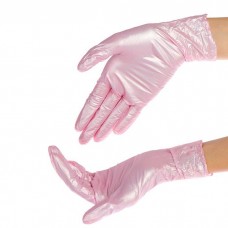 Перчатки нитриловые розовые перламутровые  М, пара